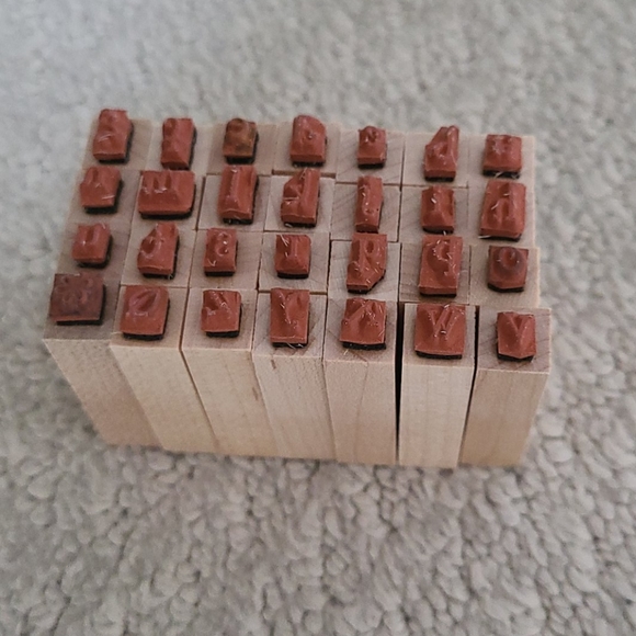 2 Sets Wooden Alphabet Stamps - Picture 7 of 9